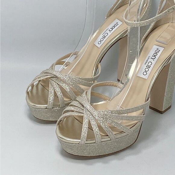 Jimmy Choo Isra 120MM Glitter Platform Sandals size 42 - Picture 7 of 13